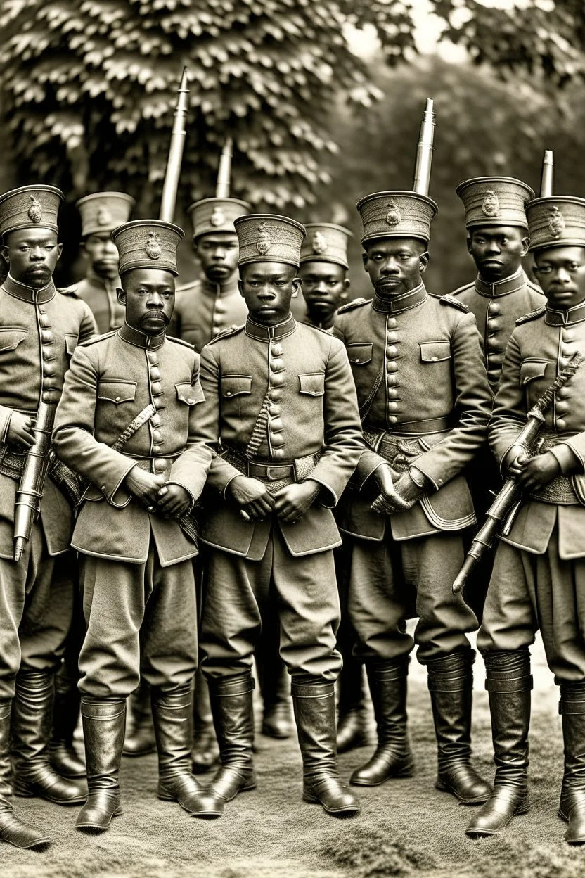 army of distopian victorian soldiers african