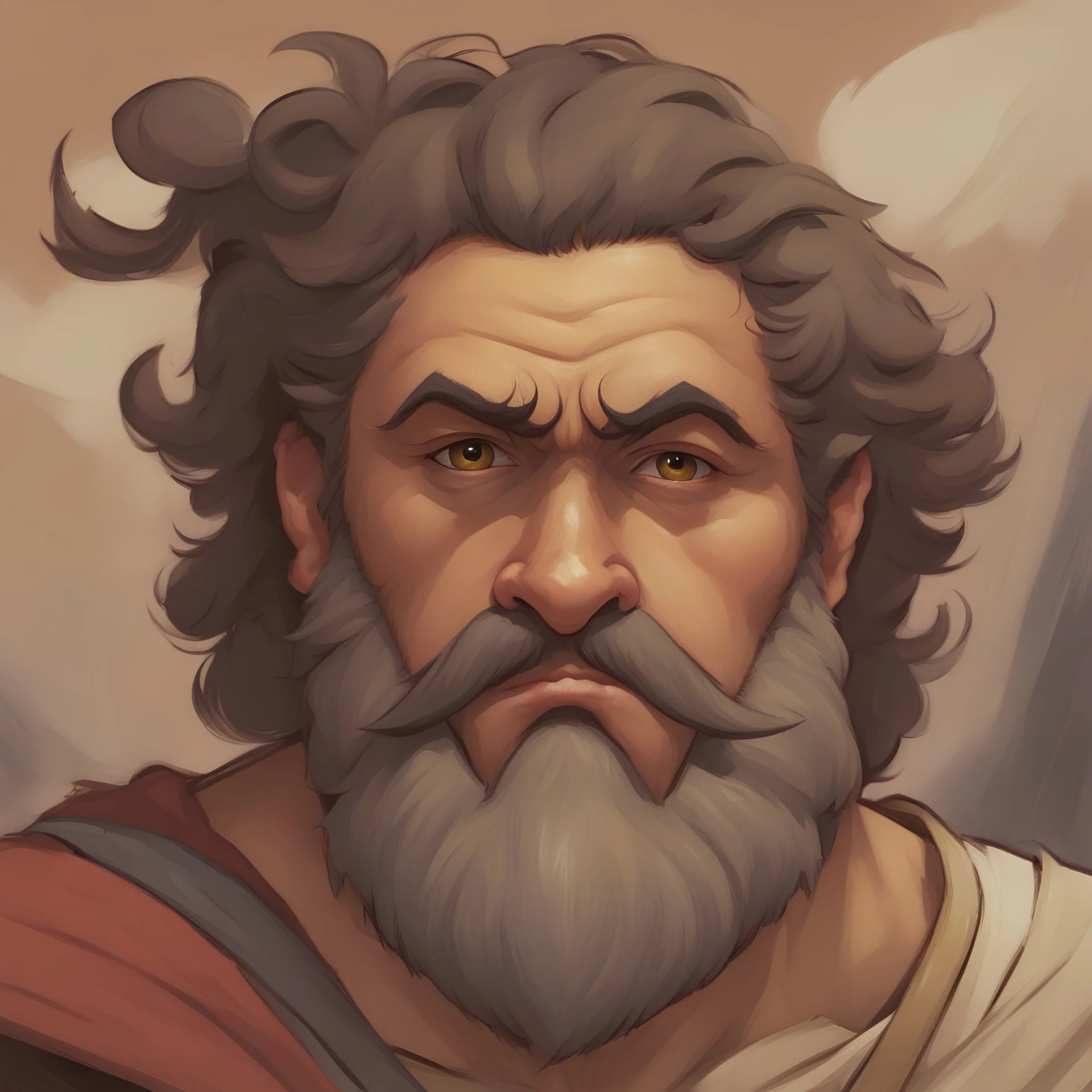 Rough paint art, tcg art, Odysseus in the style of Disney's Hercule