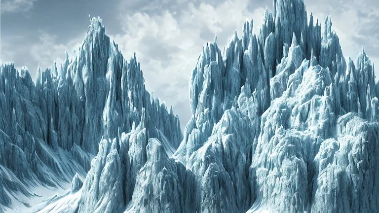 Rising before you is a six-hundred-foot-tall mountain of glacial ice, its peak carved to resemble a gigantic skull wearing a crown. Weaving up the mountain's southern slope are enormous stairs hewn from the ice. These steps, which extend from the base of the mountain to the base of the fortress, were clearly made for giants.