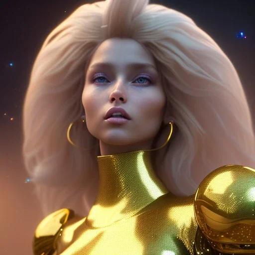 beautiful cosmic golden male, long hair, nice smiling, delicate colors, beautiful glamour galactic golden dress, ultra sharp focus, 8k, unreal engine 5, extremely sharp detail, light effect, soft light atmosphere of a spaceship, smooth, full of details, face in front, complete vision of face and body