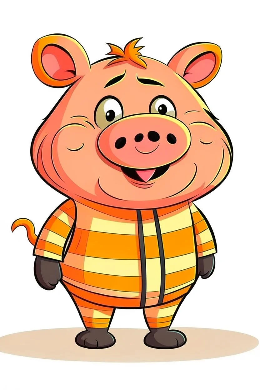 a cartoon pig in a tiger costume