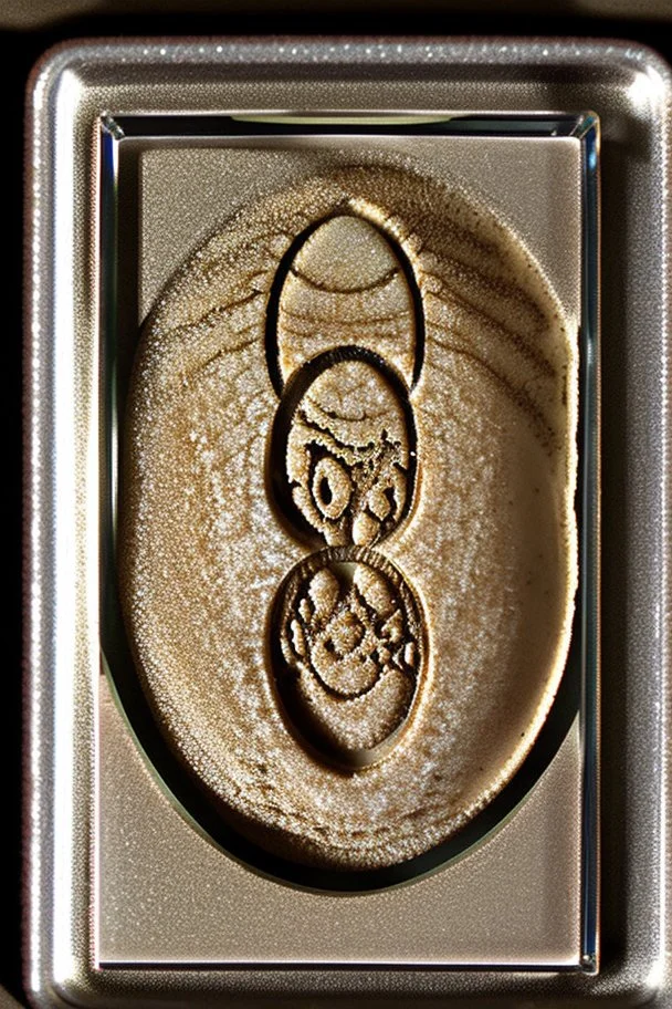 an alien's close up footprint lodged within sand in a neat, square display glass box, "Alien" engraved on small metal plate outside of the box, realistic and highly detailed, 8k