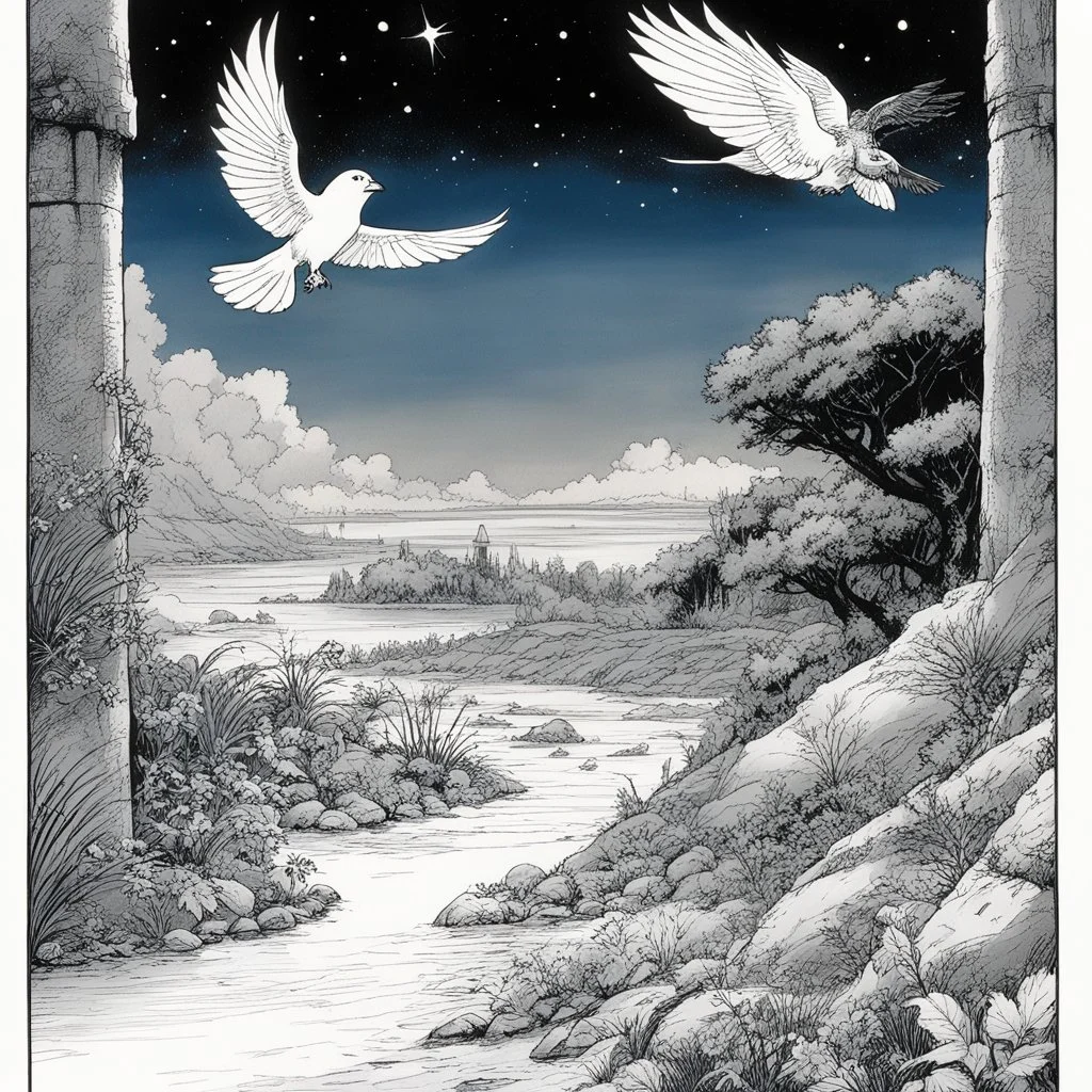 [comic book art by Le Tendre et Loisel (la quete de l oiseau du temps, 1987)]