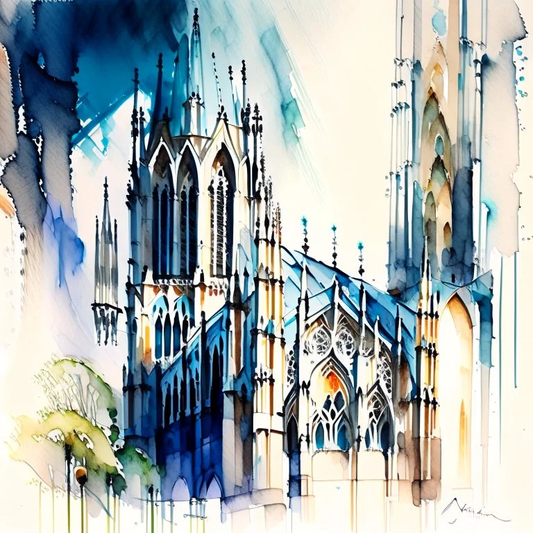 watercolour technical cathedral