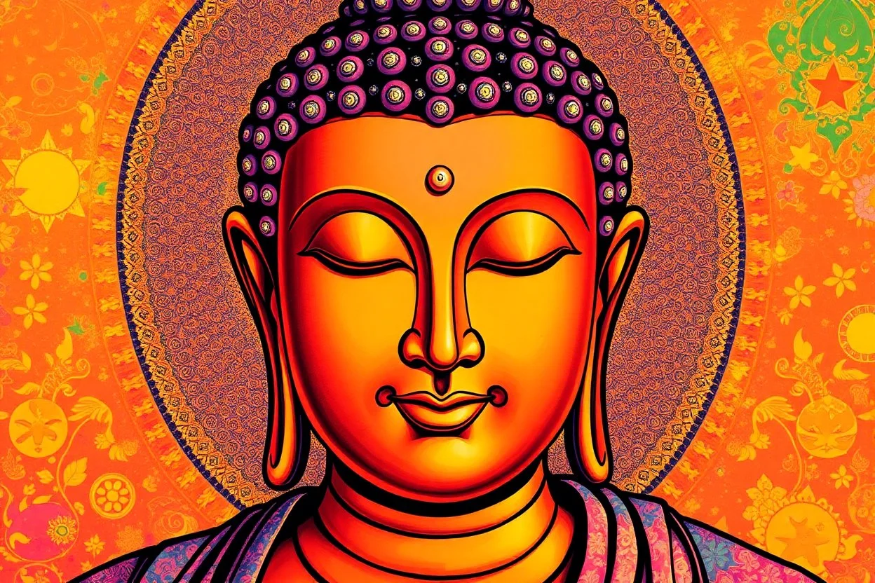 pop art pixels 1000 images budha in the style of klimt