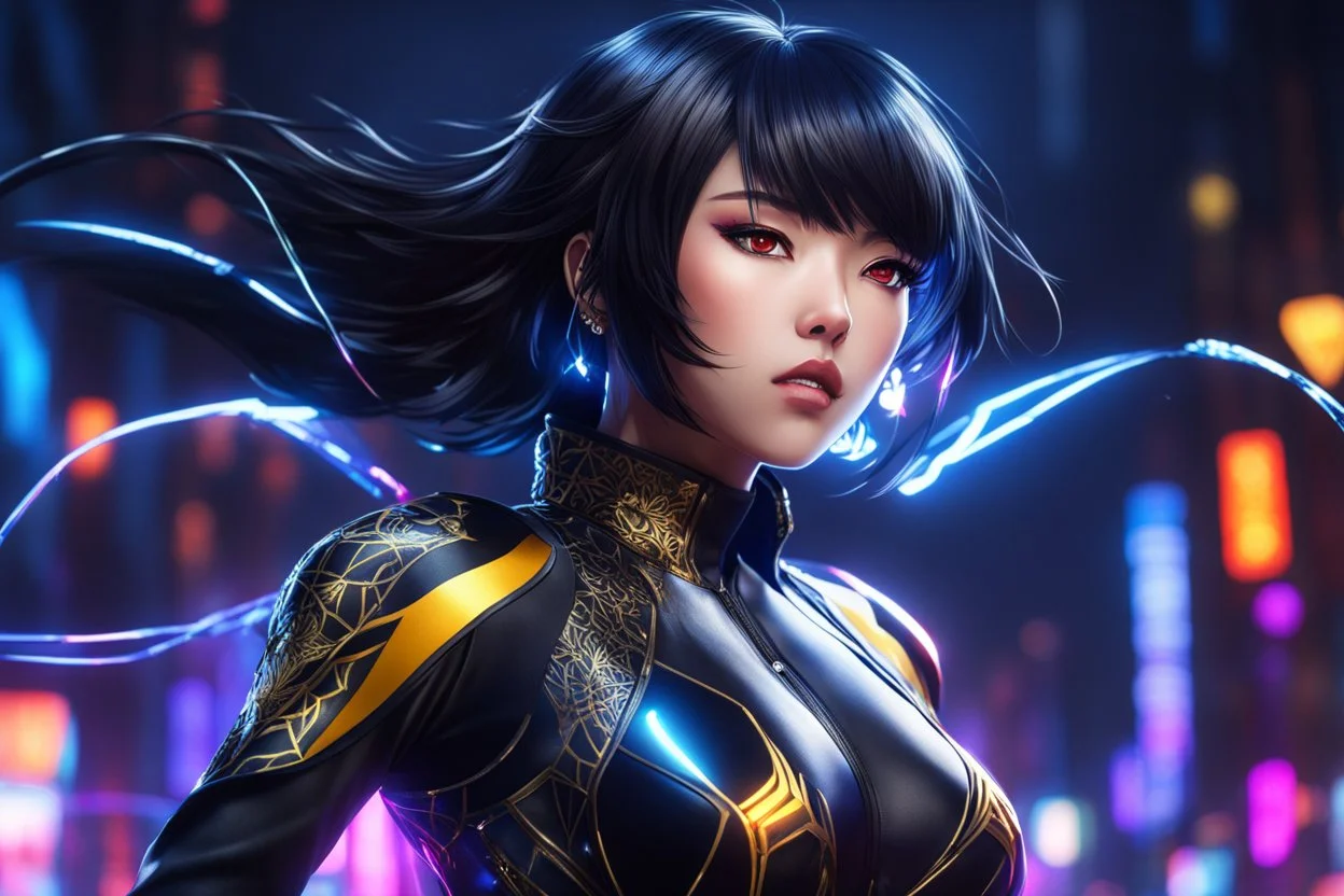 Hot Asian mouth cover, in 8k solo leveling shadow artstyle, silk theme, spider costum, short black hair, dynamic pose, oshare kei, hurufiyya, rtx , neon lights, intricate details, highly detailed, high details, detailed portrait, masterpiece,ultra detailed, ultra quality