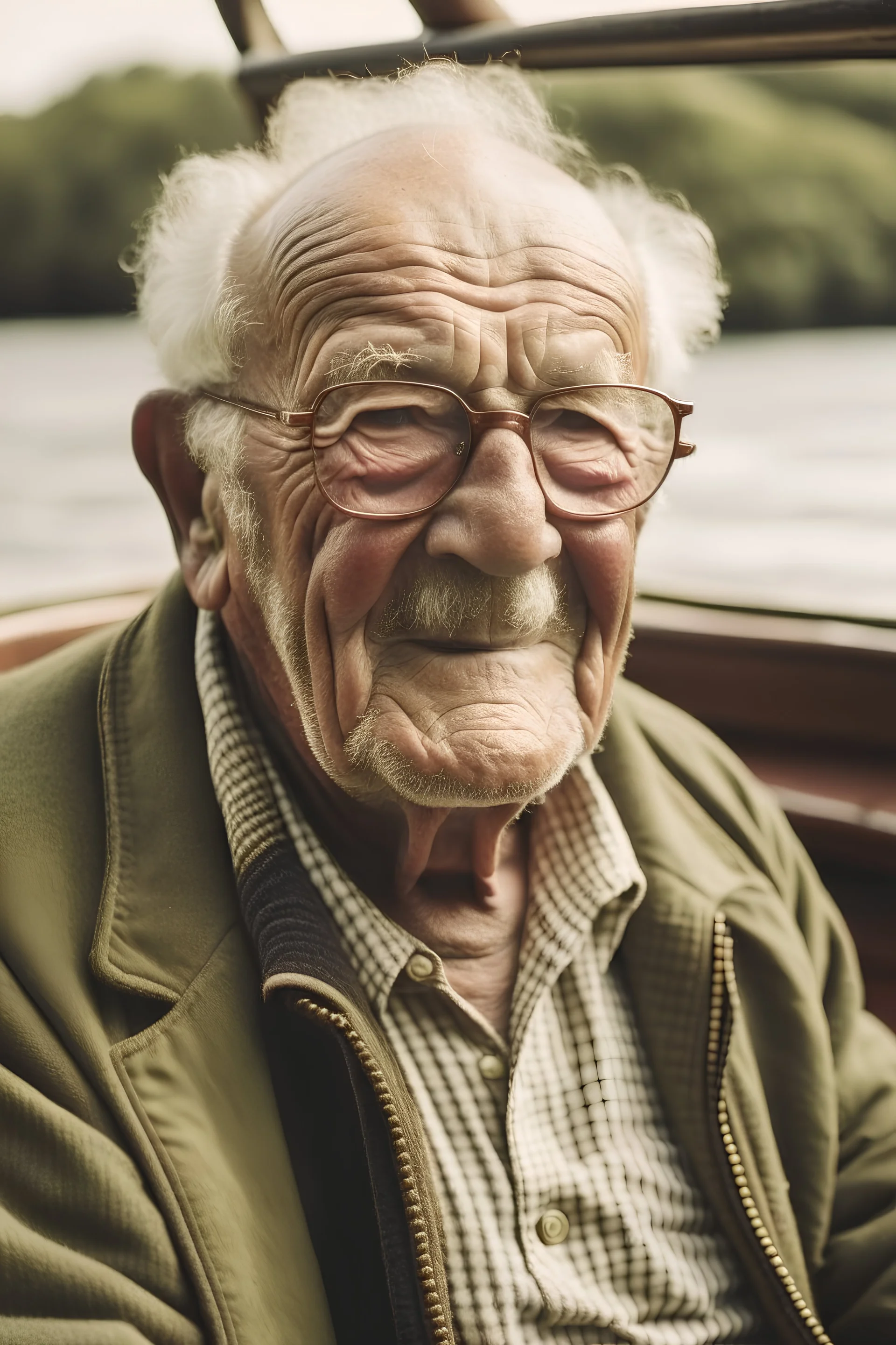 Portrait of Grandfather on a boat