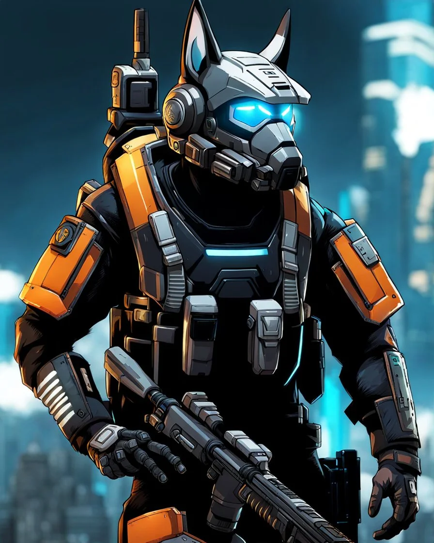 a titanfall pilot that is part bat, concept art, furry, humanoid, cyberpunk, anthropomorphic bat, titanfall 2