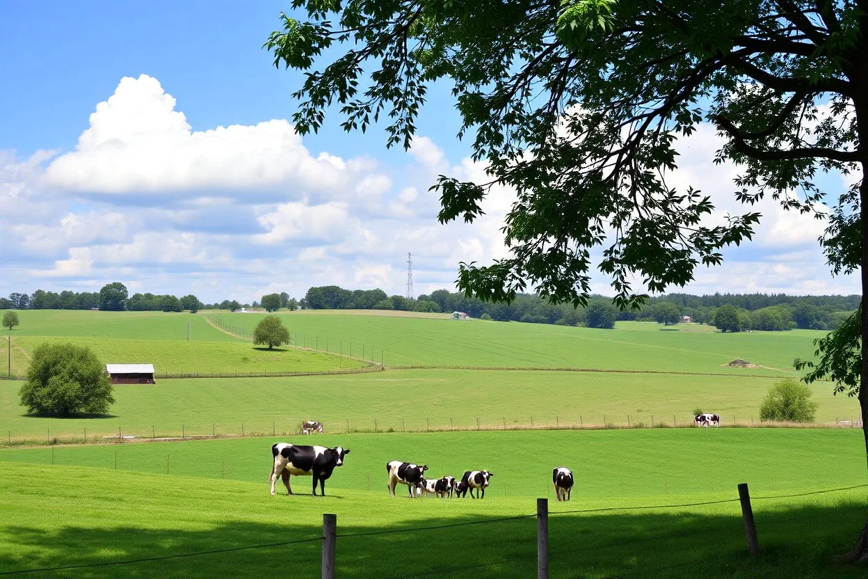 scenic photo of a Dairy farm