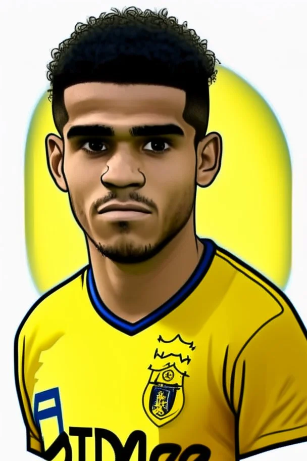 Luis Diaz Colombian soccer player cartoon 2d