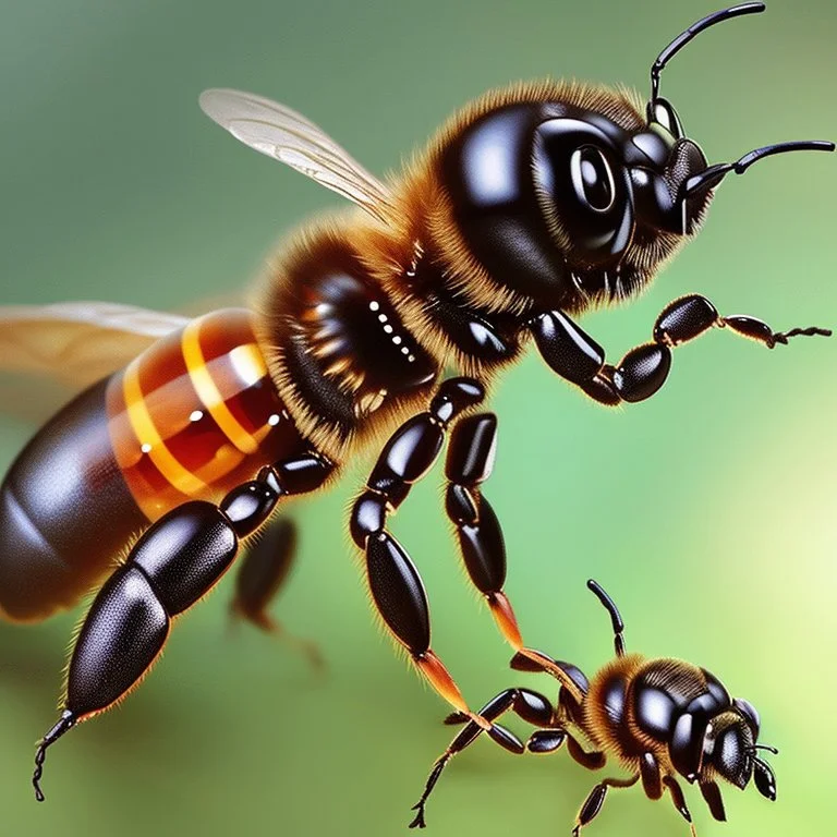 Happiness grandma and grandpa are healthy in a planet of honey stingless bee, realistic