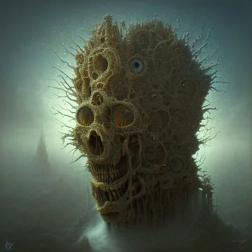 spit out eye from mouth into hand, surrealism, high-quality, fine-detail, intricate, ornate, zdzislaw beksinski, george grie, ben goossens, igor morski, 8k resolution, digital art, volumetric lighting, hands, face, reflection, the future, agony, muted, multiple colors, sharp and crisp, greg rutowski