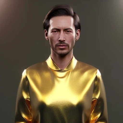 Metal Altın karışık insan yüzü