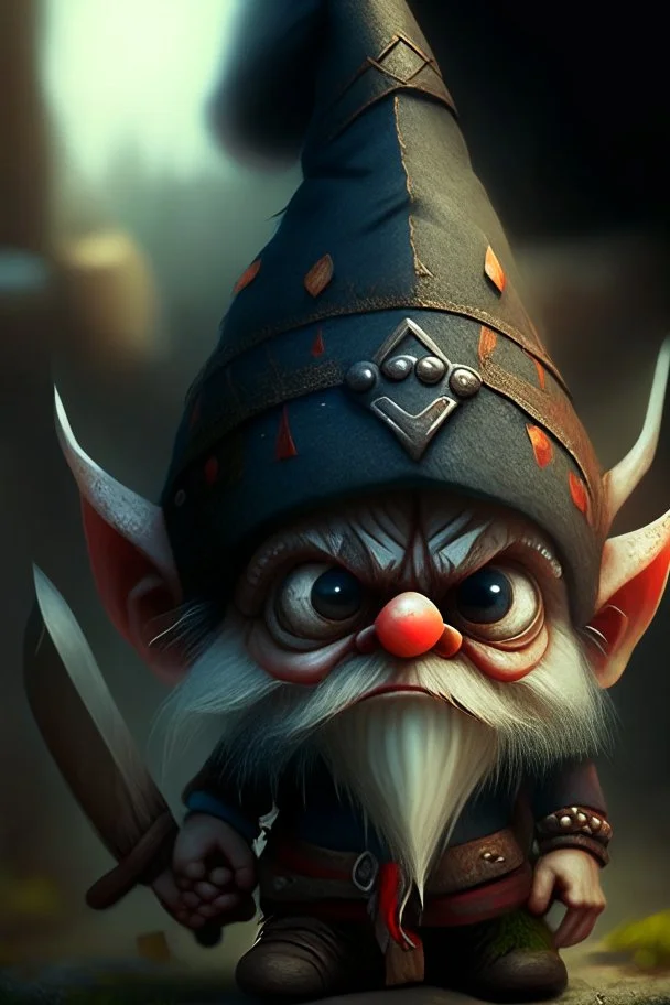 gnome big eyes being a bandit brutal chief