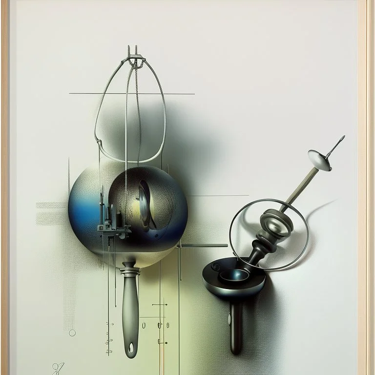 Soap Bubble,complex surgical instruments mixed with musicial instruments,minimalism,Painting By Adrian Ghenie, Rene Magritte, Salvador Dali, Lucian Freud