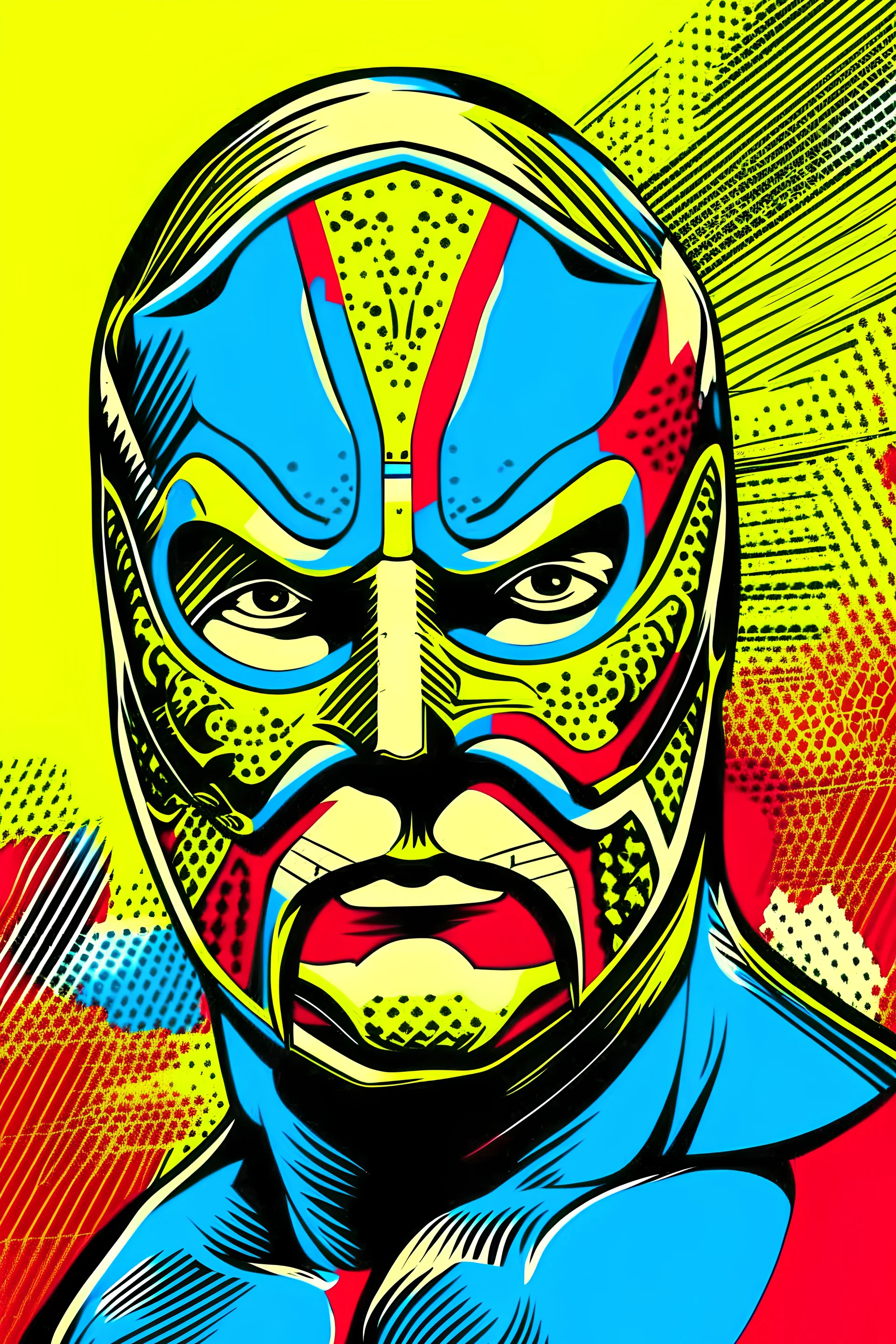 Masked wrestler pop art