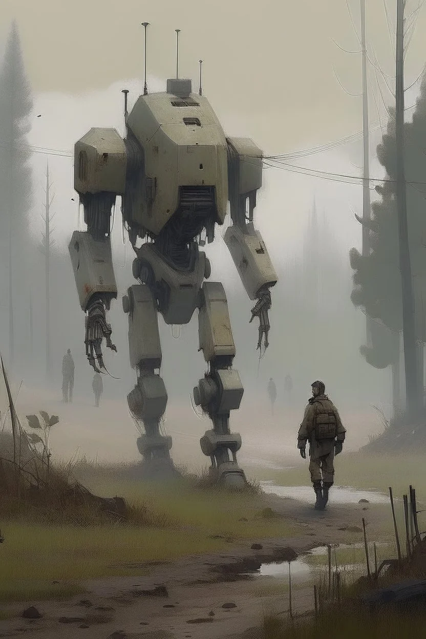 robot Jakub Rozalski style