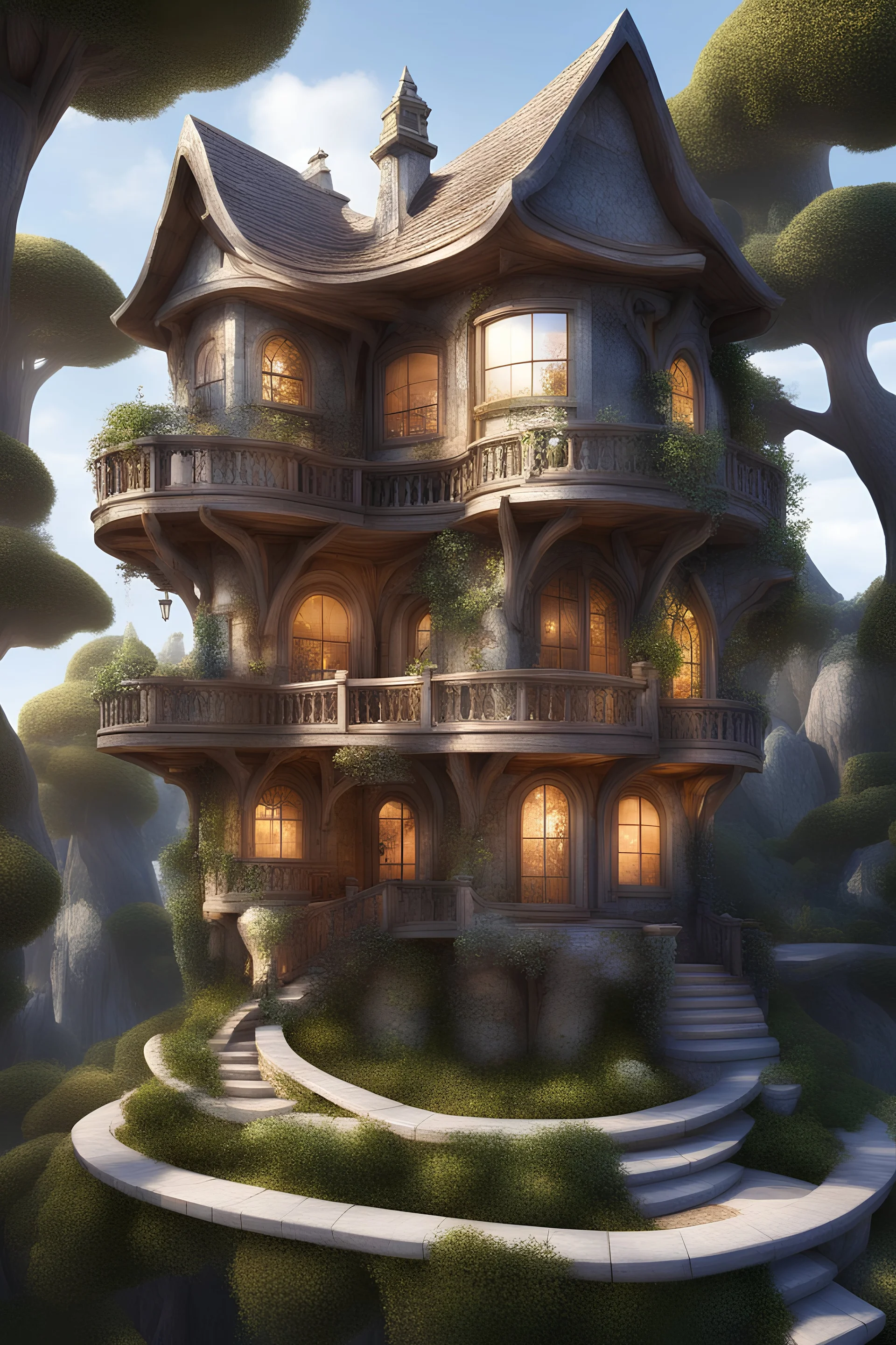 fantasy house with balcony