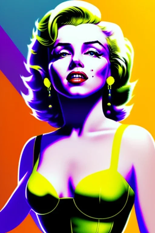 Marilyn Monroe, cyberpunk2077, photorealistic illustration, 4k