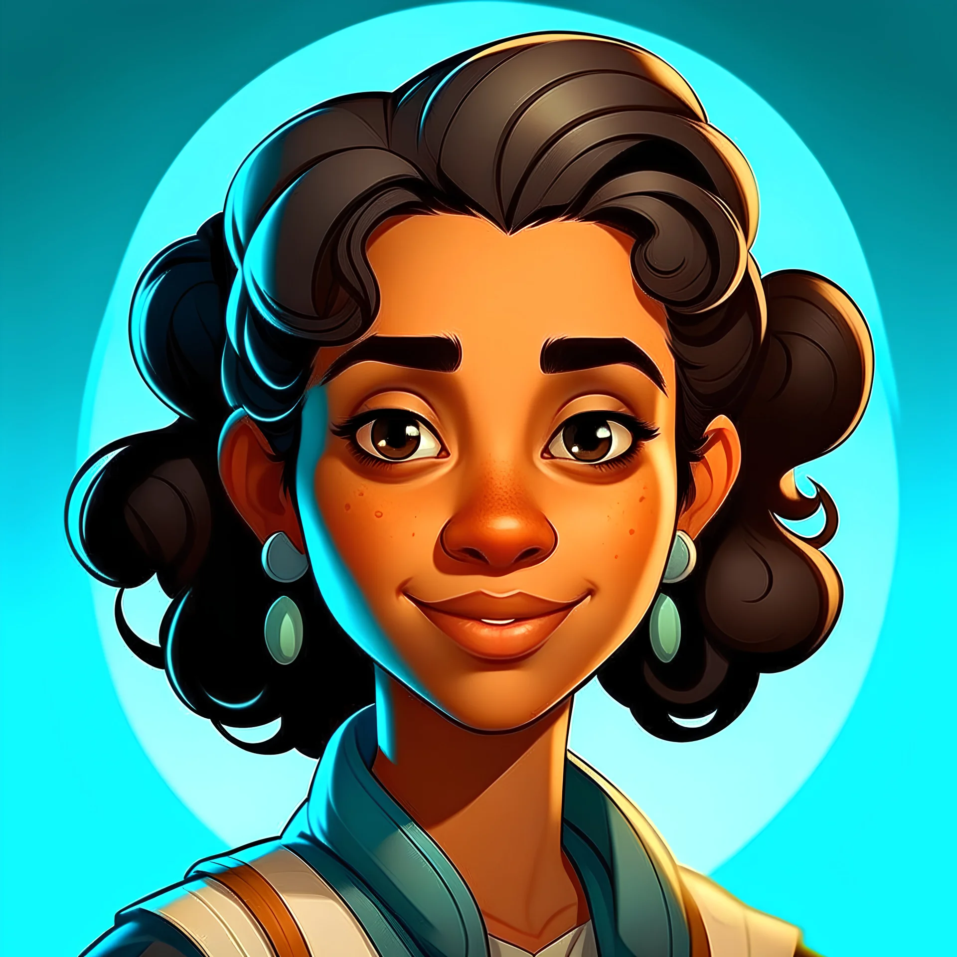 friendly disney style hispanic science fiction character portrait