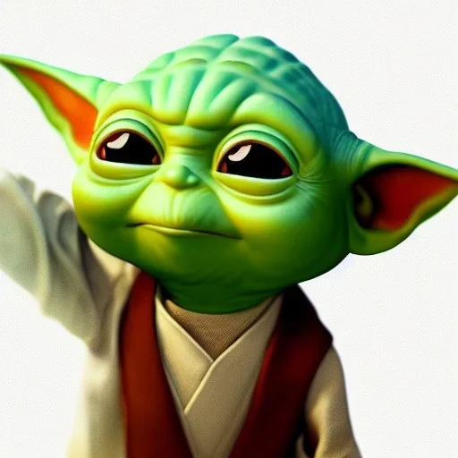 Chibi yoda, pixar 2022, modern Disney style