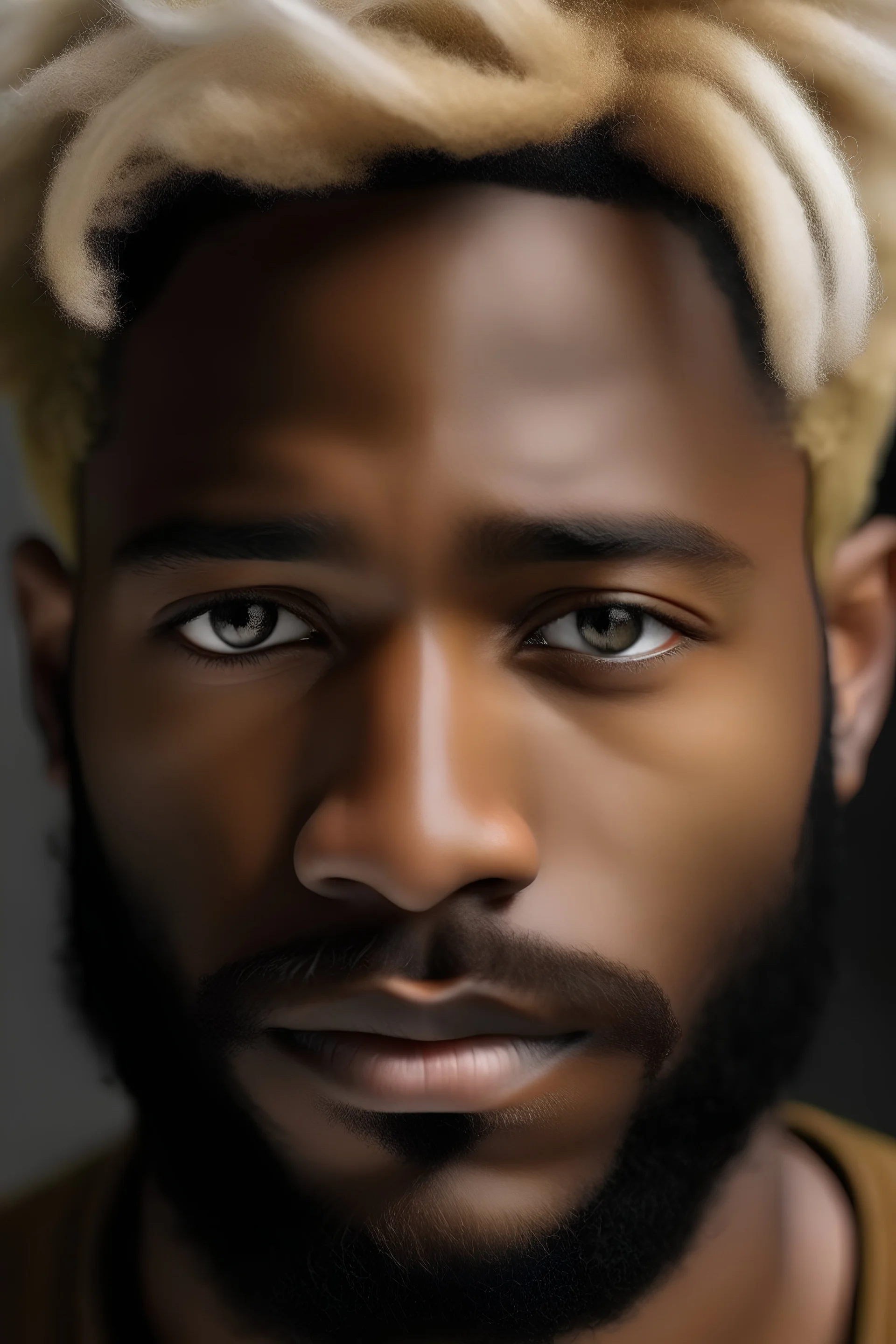 Rapaz preto com oculos e com a barba loira