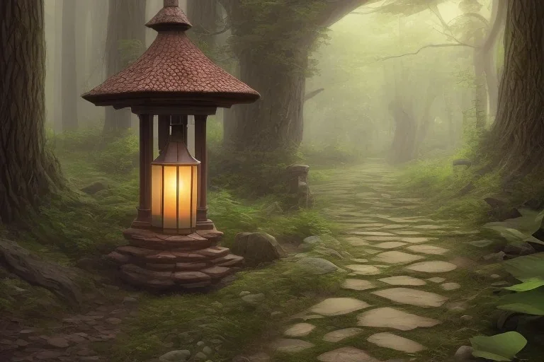 wooded stone lantern path