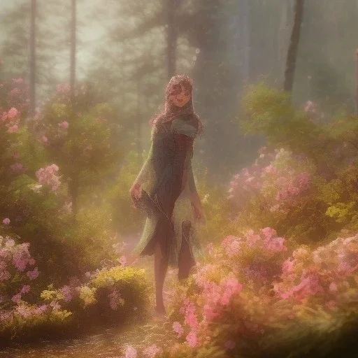 one big crystal subtle in a galactic ambiance with a beautiful girl, transparent flowers, delicate colors, in the foreground, full of details, smooth,soft light atmosphere, light effect concept art, smooth, extremely sharp detail, finely tuned detail, ultra high definition, 8 k, unreal engine 5, ultra sharp focus