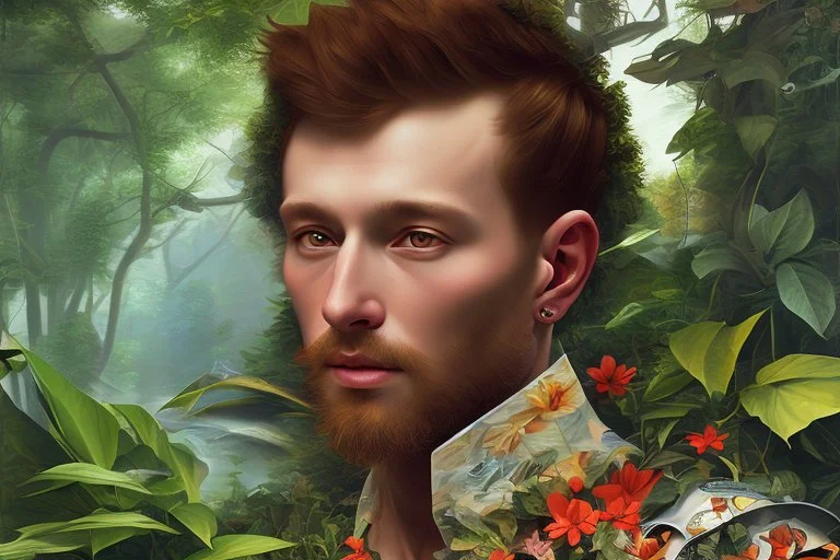 Man in the colorful jungle by Caravaggio