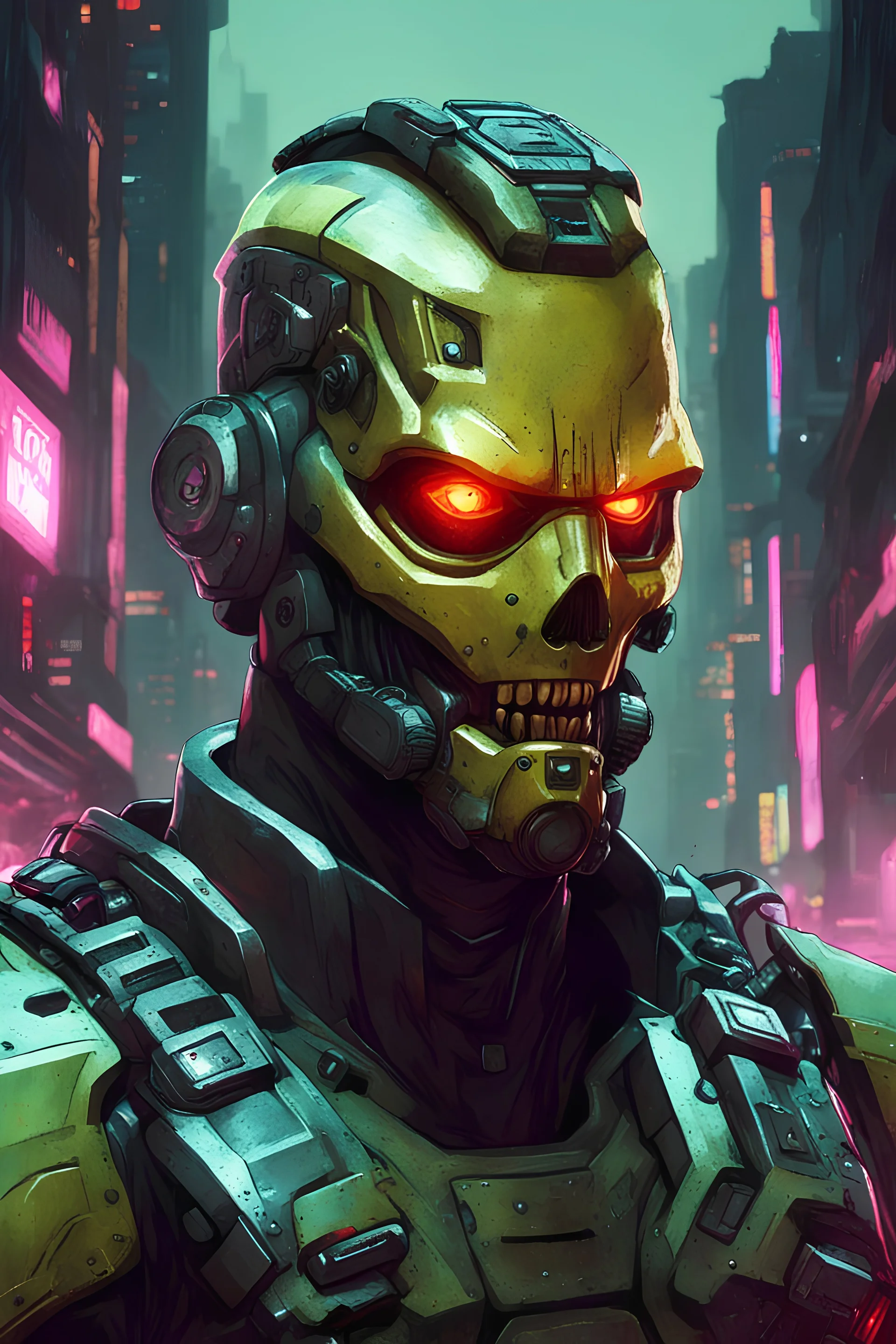 Doom guy in cyberpunk