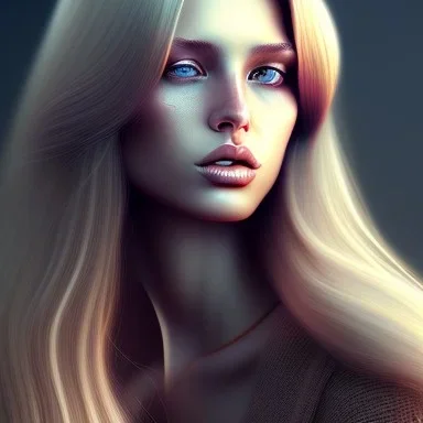 Female, long blond hair, high lights, rusted, diffuse lighting,polished, intricate,highly detailed, illustration