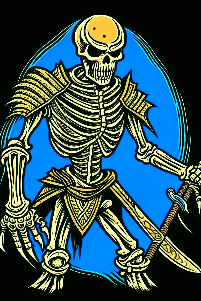 skeleton warrior, comic style