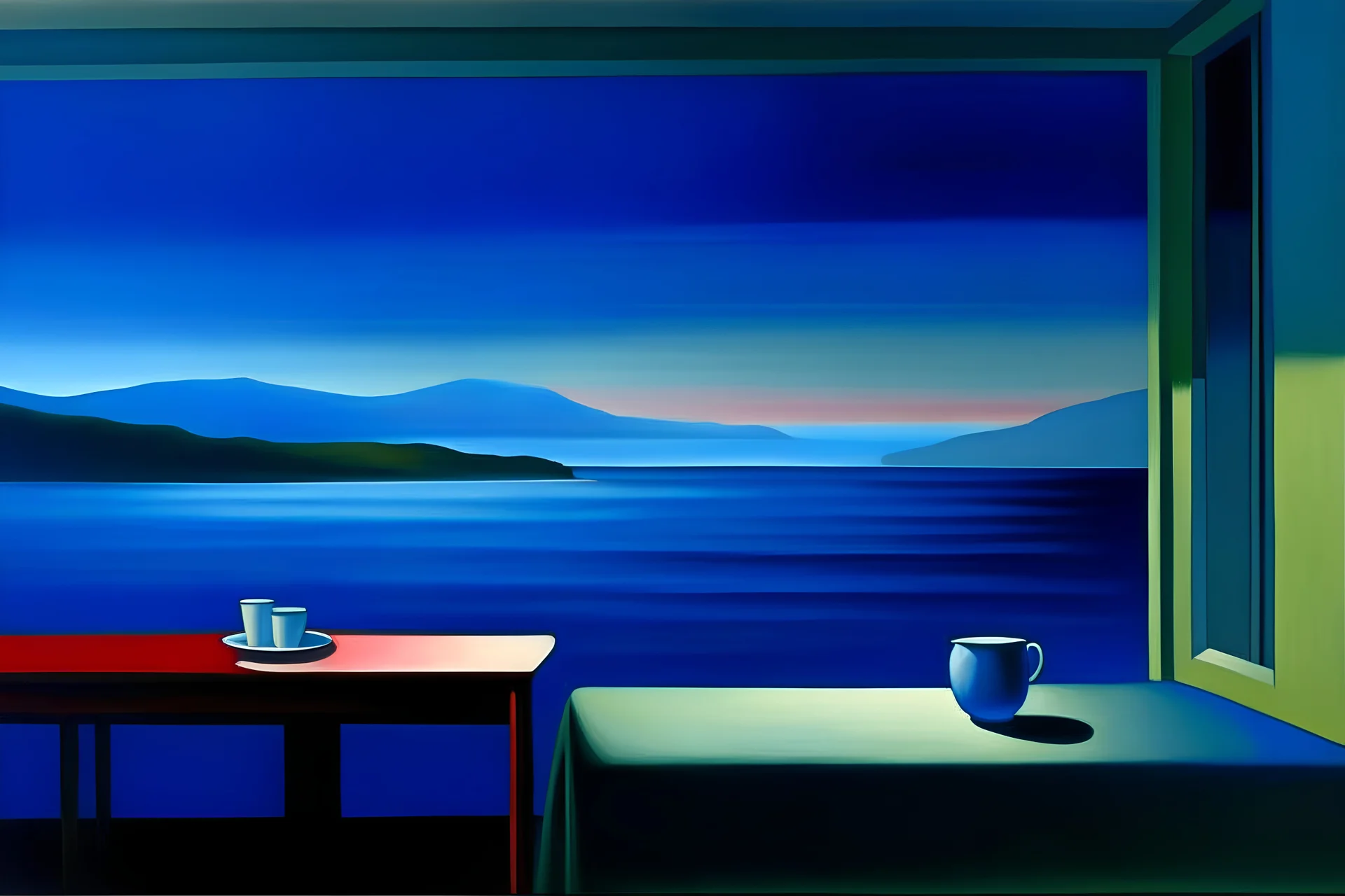 edward hooper, soir bleu, art paiting modern