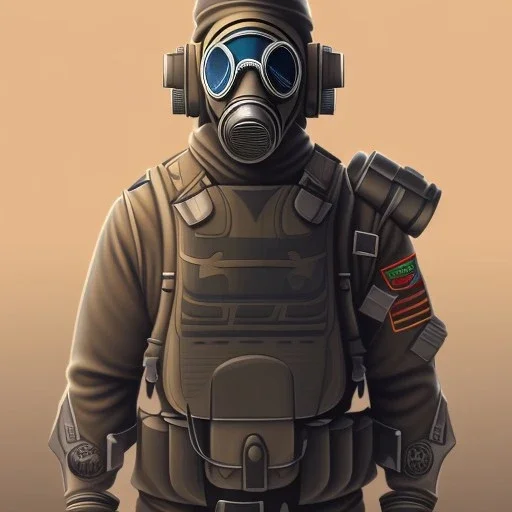 Marine soldier, futuristic, gas mask