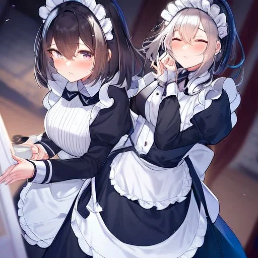 Clear focus,High resolution, Wearing a maid outfit with a short skirt, crying, eyes closed