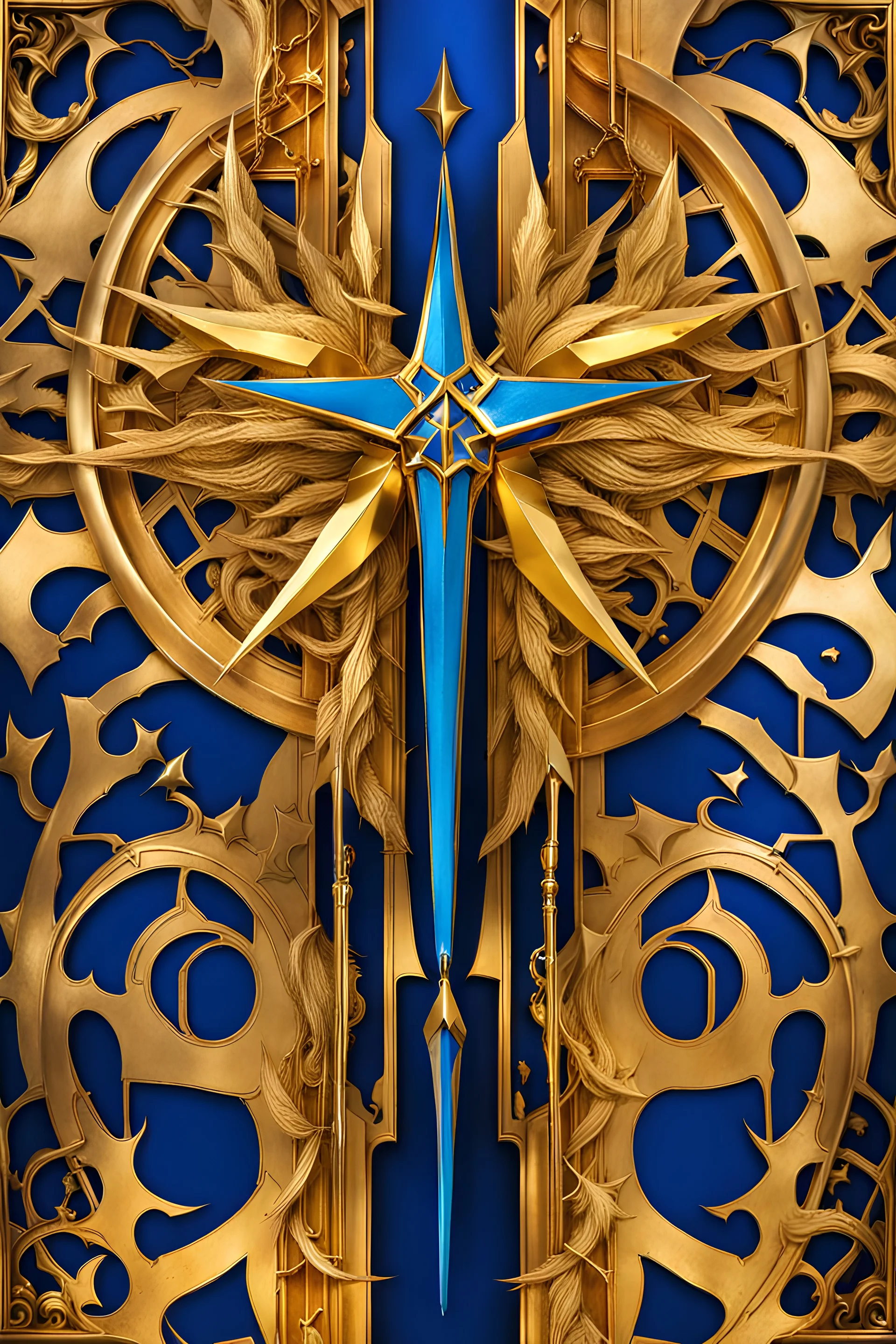 Alucard rapier with blue and golden runes