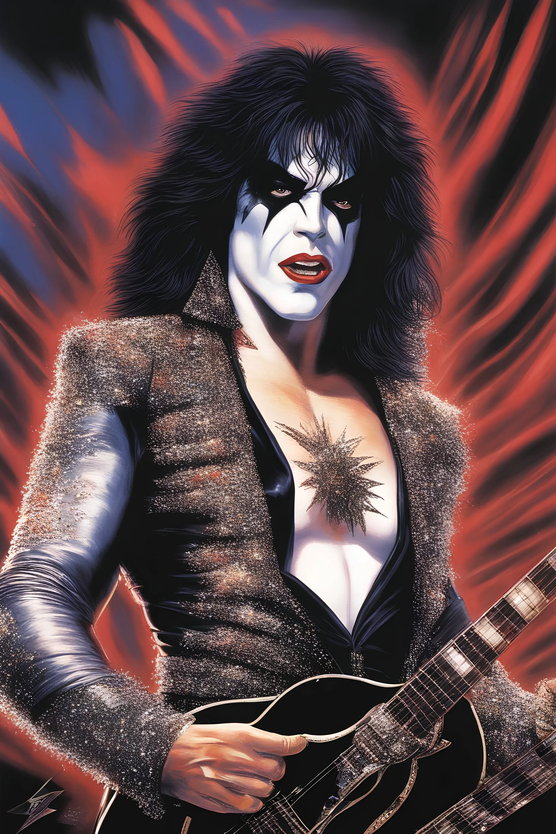 paul stanley full color movie poster art by Alex Ross