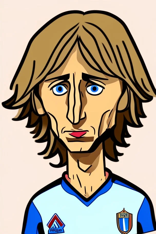 cartoon Luka Modric Croatian football player