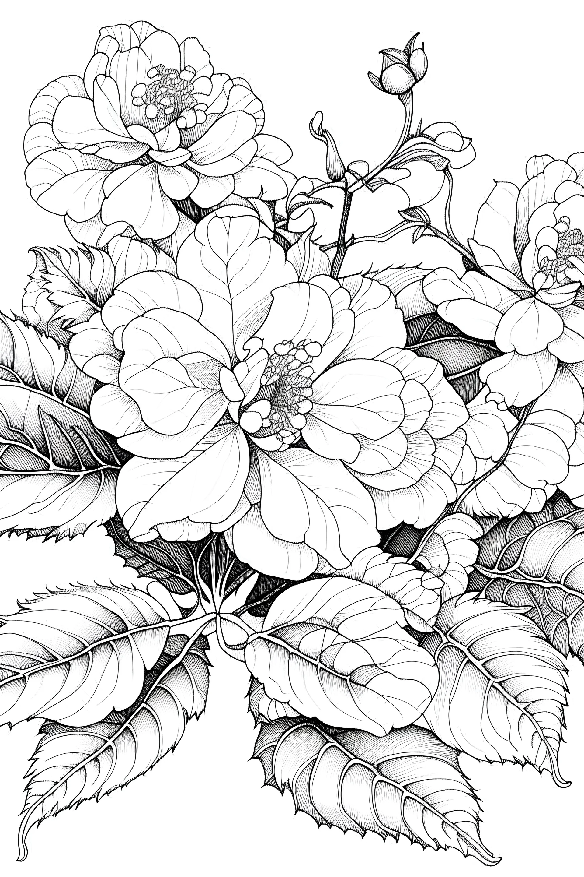 Begonia coloring page