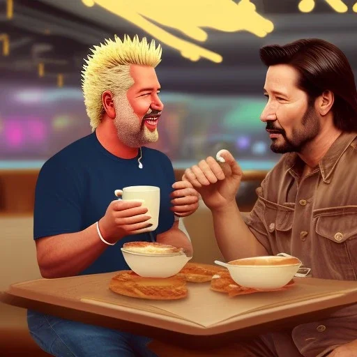 Me having coffee with Guy Fieri consoling Sad Keanu on the Food Network