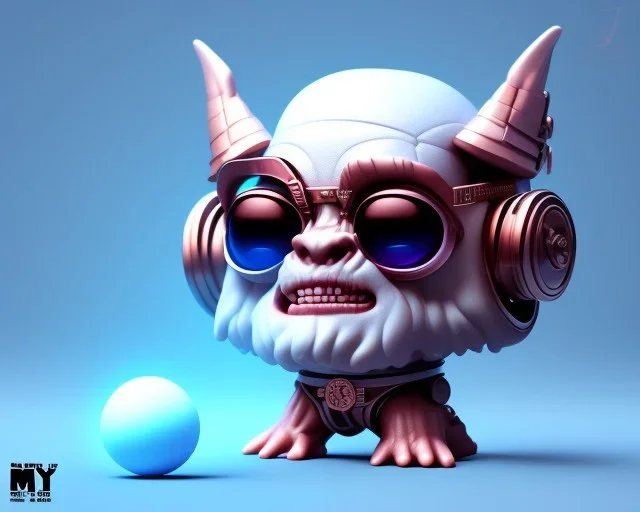 tiny cute {Arnold Schwarzenegger} toy, standing character, soft smooth lighting, soft pastel colors, skottie young, 3d blender render, polycount, modular constructivism, pop surrealism, physically based rendering, square image, evil ,