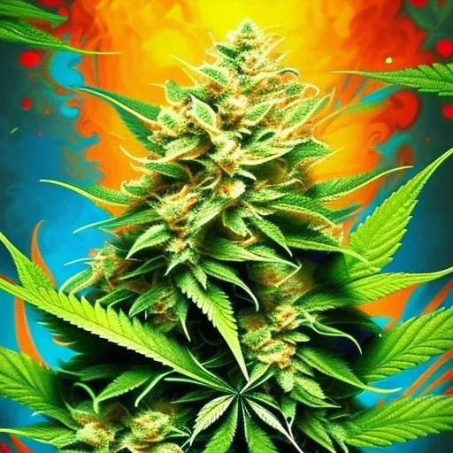 Marijuana, splash color, Psychedelic, detail, 8k,