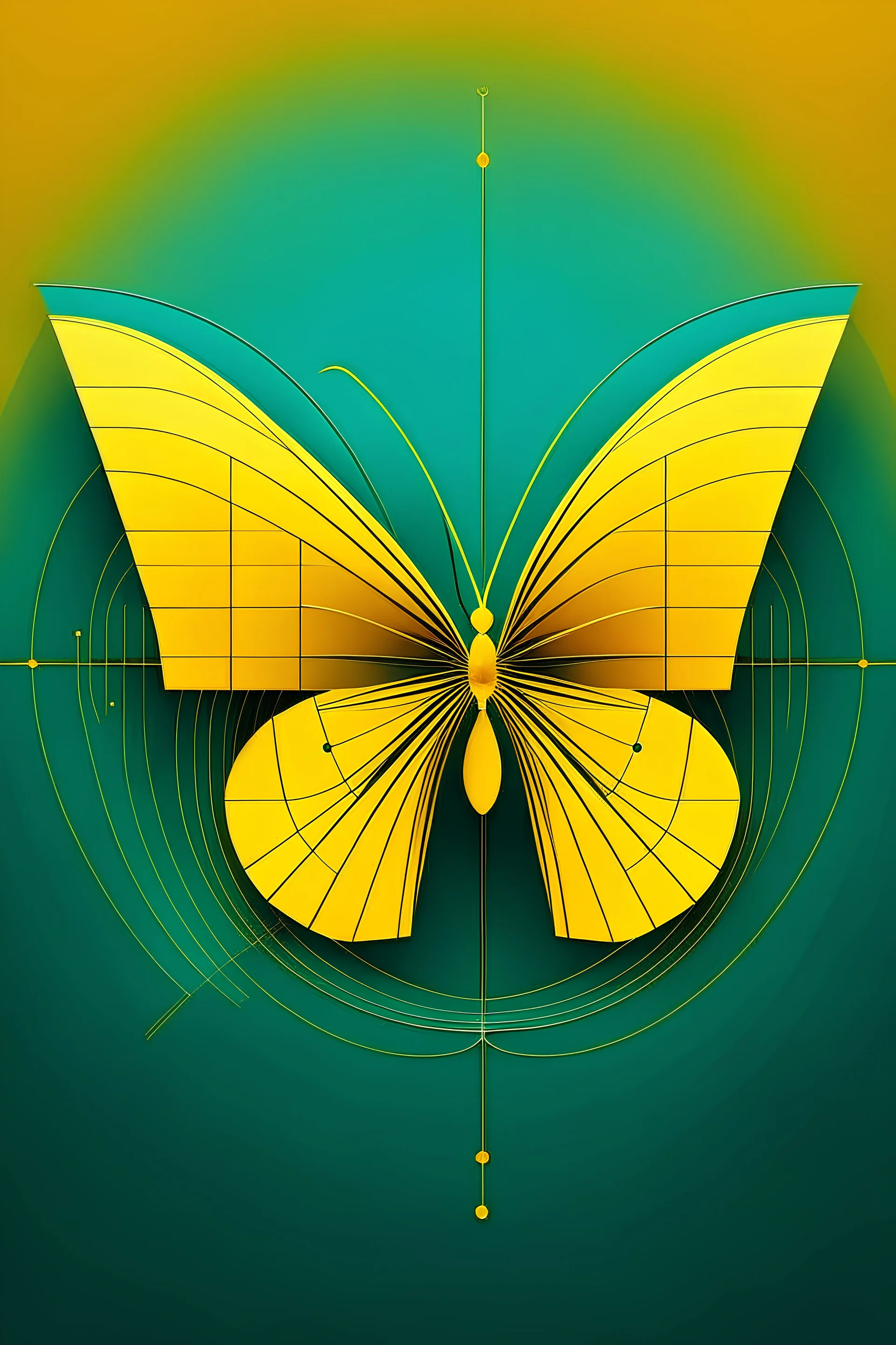 Make a corporate friendly logo of a butterfly using the golden ratio