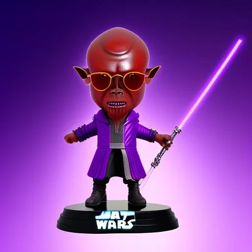 Plastic mace windu purple bobblehead with boots and hands