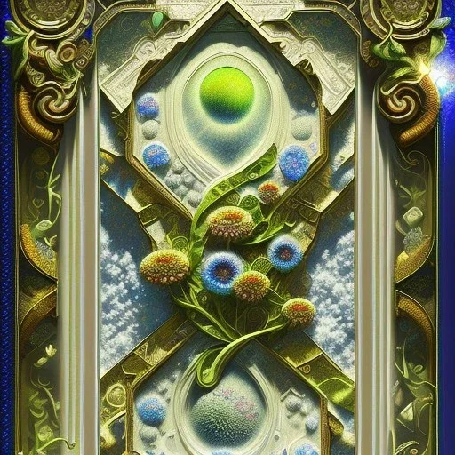 saphire ornate floral and botanical details, Glass, caustics, magic, intricate, high details