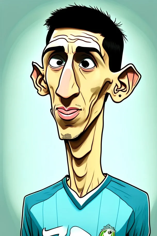 Angel Di Maria Argentine soccer player ,cartoon 2d