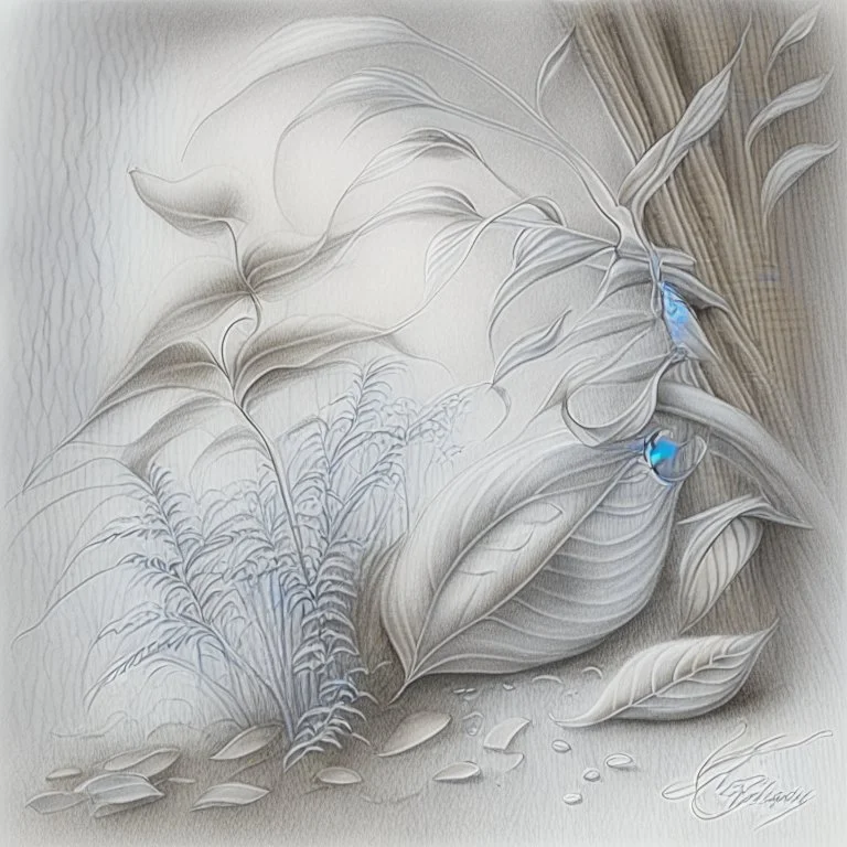 Design a drawing that portrays pleasure and relaxation derived using elements like, weed, soft textures, hazy, and gentle curves to evoke a sense of tranquillity and bliss. Pencil drawing