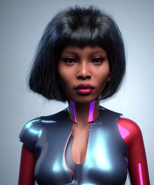 Artist, young tina turner, android woman, sweet, clean skin, long hair, circuits, ghost in the shell, latex coat, feather, cyber punk, neon, bamboo, blood, portrait, studio photo, unreal engine 5, soft color, 16 bit, god lights, ray tracing, RTX, lumen lighting, ultra deatail, volumetric lighting, 3d, finely drawn, hd.