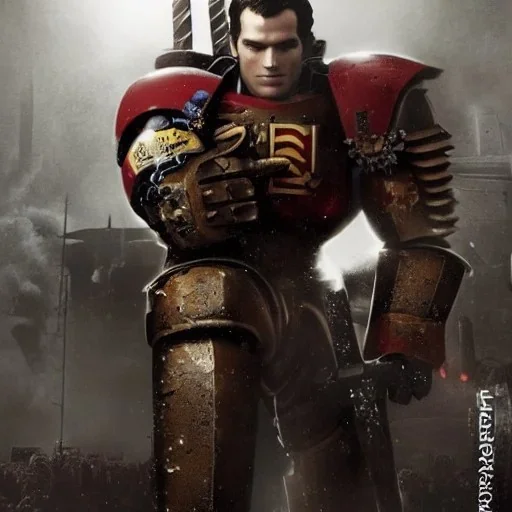 Henry cavill, Warhammer 40k, full body, movie poster, war