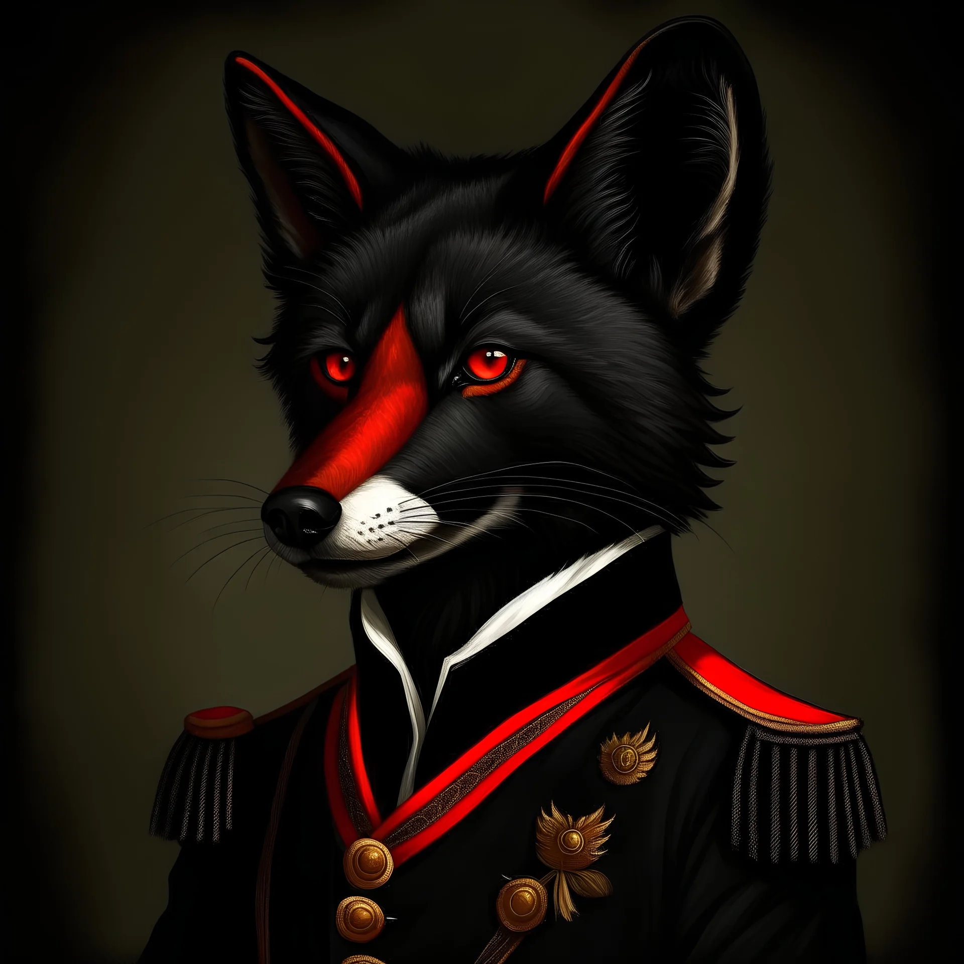 A duke with a black fox head.